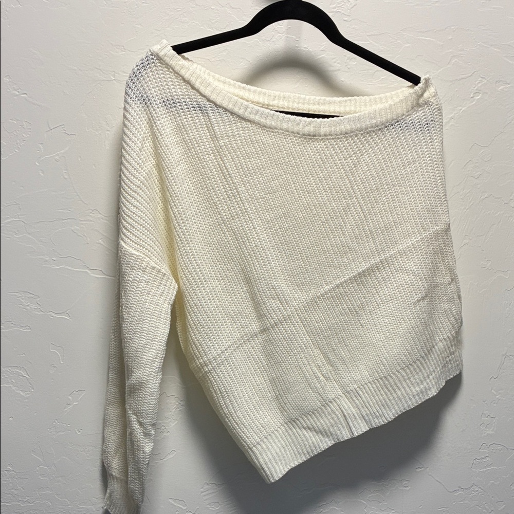 Zaful Off-Shoulder Cream Sweater
